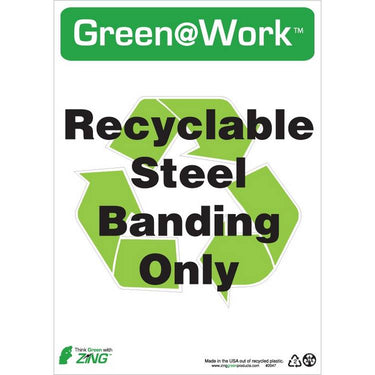 ZING Green At Work Sign, 14X10- Model 2047